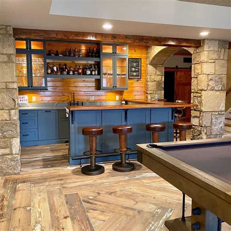 finished basement with bar